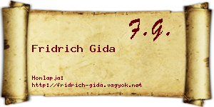 Fridrich Gida névjegykártya